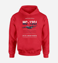 Thumbnail for MC-130J COMMANDO II design on red double-side hoodie, single-side print