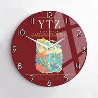 Thumbnail for Billy Bishop Toronto City Airport YTZ Wall-Clock No-Frame - Dark Red