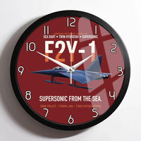 Thumbnail for F2Y-1 Sea Dart Supersonic from the Sea design on dark red framed wall clock