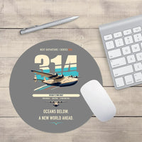 Thumbnail for Boeing 314 Clipper design on gray round mouse pad