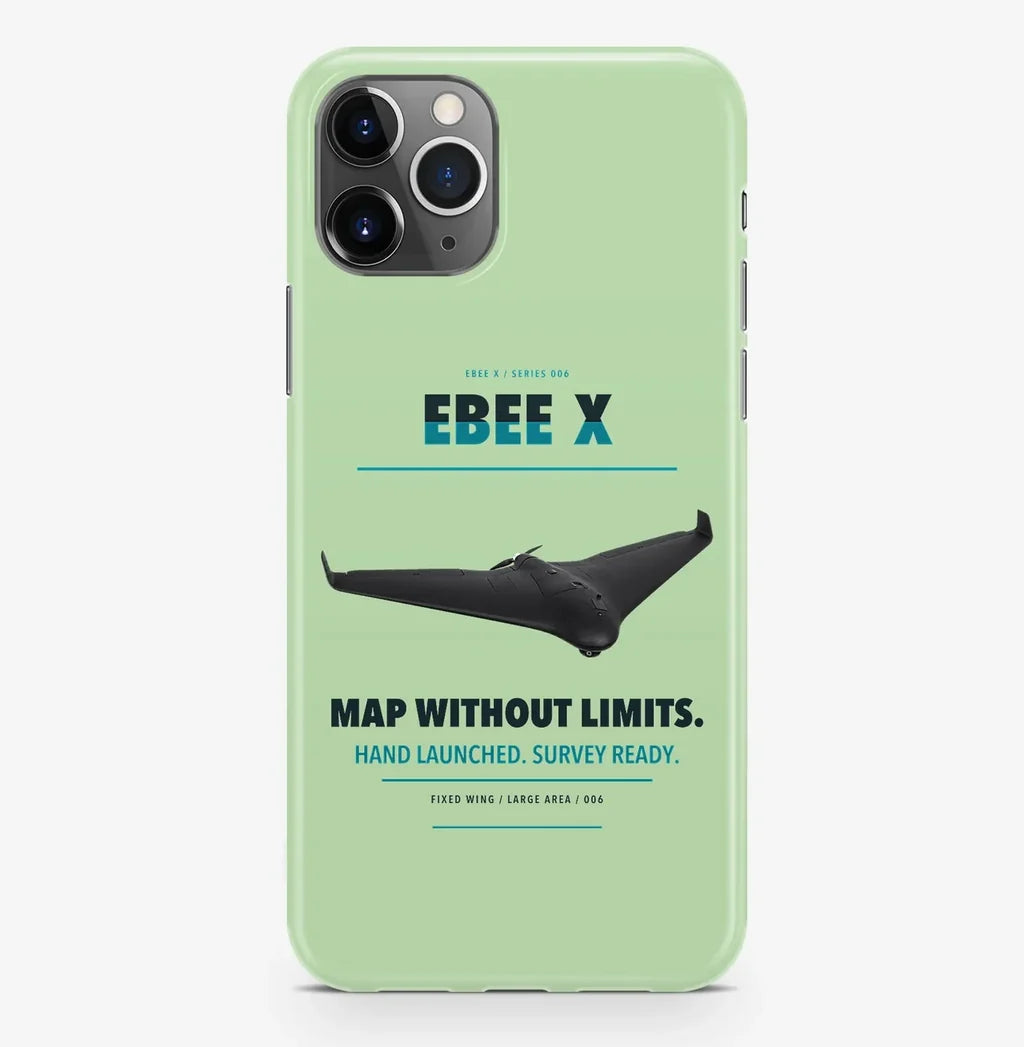 AgEagle eBee X Case ProMax design on light green iphone case promax