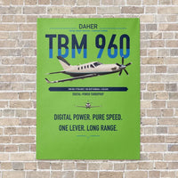 Thumbnail for Daher TBM 960 vertical canvas print - no frame - light green background