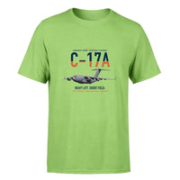 Thumbnail for C-17A Globemaster III design on light green double-side t-shirt, single-side print