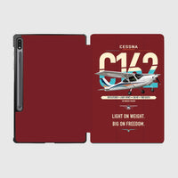 Thumbnail for Cessna 162 Skycatcher design on dark red samsung tablet tablet case