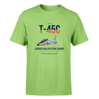 Thumbnail for T-45C Goshawk design on light green double-side t-shirt, single-side print