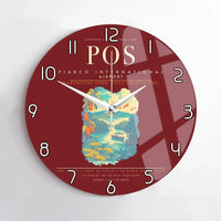Thumbnail for Piarco International Airport POS Wall-Clock No-Frame - Dark Red