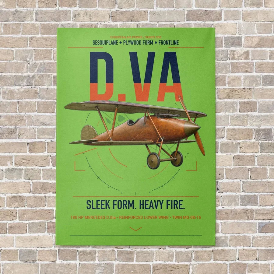 Albatros D.Va vertical canvas print - no frame - light green background