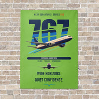 Thumbnail for Boeing 767-300ER vertical canvas print - no frame - light green background
