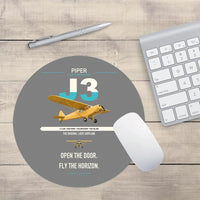 Thumbnail for Piper J-3 Cub design on gray round mouse pad