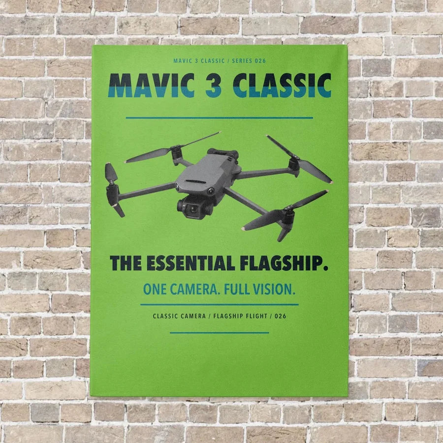 DJI Mavic 3 Classic vertical canvas print - no frame - light green background