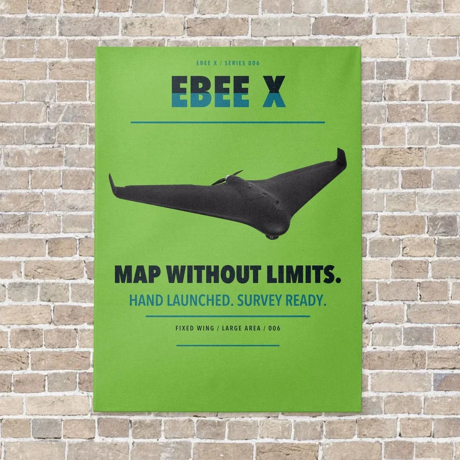 AgEagle eBee X vertical canvas print - no frame - light green background