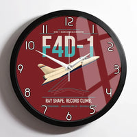 Thumbnail for F4D-1 Skyray design on dark red framed wall clock