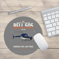 Thumbnail for Bell 505 design on gray round mouse pad