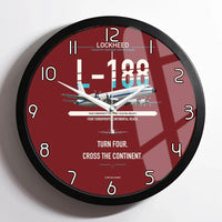 Thumbnail for Lockheed L-188 Electra design on dark red framed wall clock