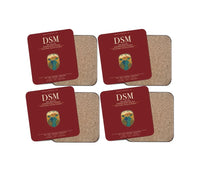 Thumbnail for Des Moines International Airport (DSM) design on dark red 4 pieces set coaster