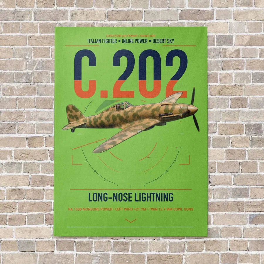 Macchi C.202 Folgore vertical canvas print - no frame - light green background