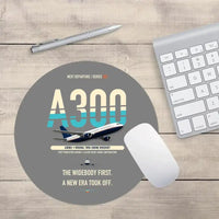 Thumbnail for Airbus A300B2 design on gray round mouse pad