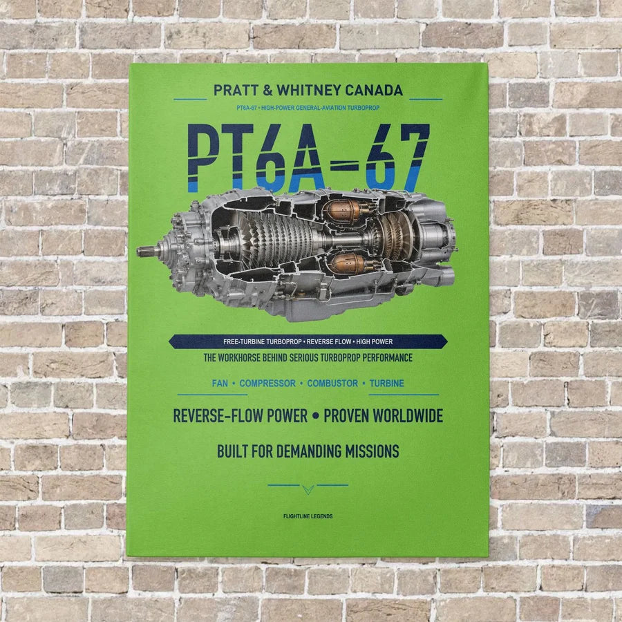 PT6A-67 vertical canvas print - no frame - light green background