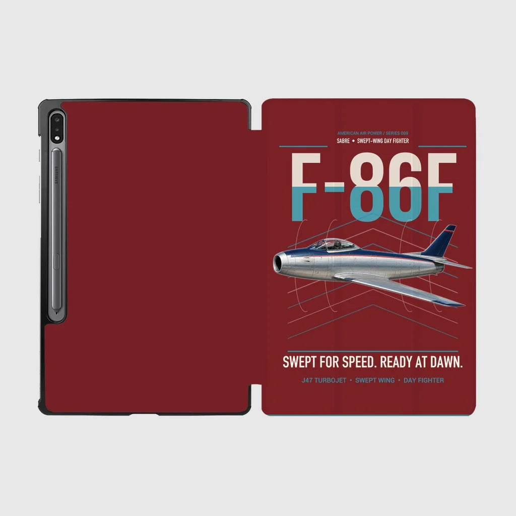 F-86F Sabre design on dark red samsung tablet tablet case