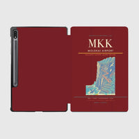 Thumbnail for Molokai Airport (MKK) design on dark red samsung tablet tablet case