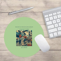 Thumbnail for VINTAGE G4311 - The Bicycle Messenger Handoff - Designed Mouse Pads design on lightgreen round