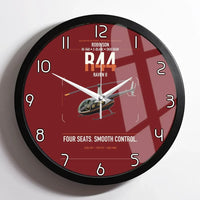 Thumbnail for Robinson R44 Raven II design on dark red framed wall clock