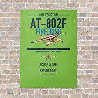 Thumbnail for Air Tractor AT-802F Fire Boss vertical canvas print - no frame - light green background