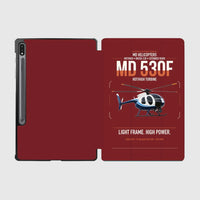 Thumbnail for MD Helicopters MD 530F design on dark red samsung tablet tablet case