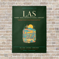 Thumbnail for Harry Reid International Airport Las Vegas LAS - Canvas Framed - Dark Green