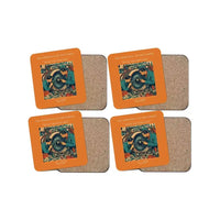 Thumbnail for The Apprentice And The Turbine - Designed Coasters design on orange 4-pieces-set