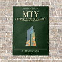 Thumbnail for Monterrey International Airport MTY - Canvas Framed - Dark Green