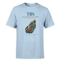 Thumbnail for Tbilisi International Airport (TBS) T-Shirt single-side front print in Light Blue | tbilisi-international-airport-tbs-double-side-t-shirt