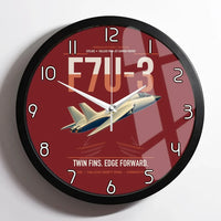Thumbnail for F7U-3 Cutlass design on dark red framed wall clock