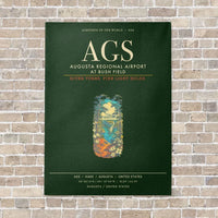 Thumbnail for Augusta Regional Airport at Bush Field AGS - Canvas Framed - Dark Green