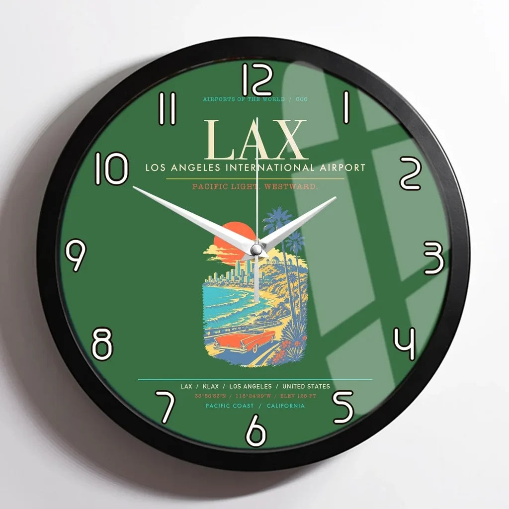 Los Angeles International Airport LAX Wall-Clock Framed - Green