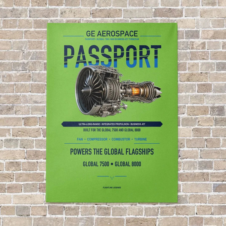 PASSPORT vertical canvas print - no frame - light green background