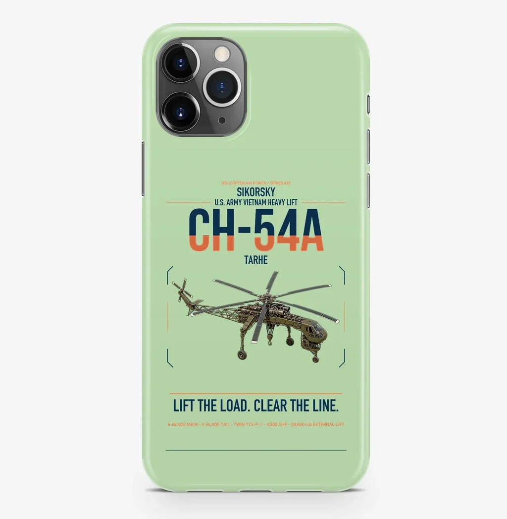 Sikorsky CH-54A Tarhe design on light green magsafe iphone case, for iPhone Pro Max
