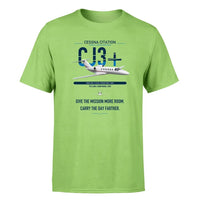 Thumbnail for Cessna Citation CJ3+ design on light green double-side t-shirt, single-side print