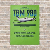 Thumbnail for Daher TBM 980 vertical canvas print - no frame - light green background