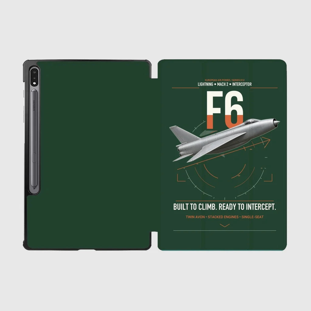 English Electric Lightning F6 design on dark green samsung tablet tablet case