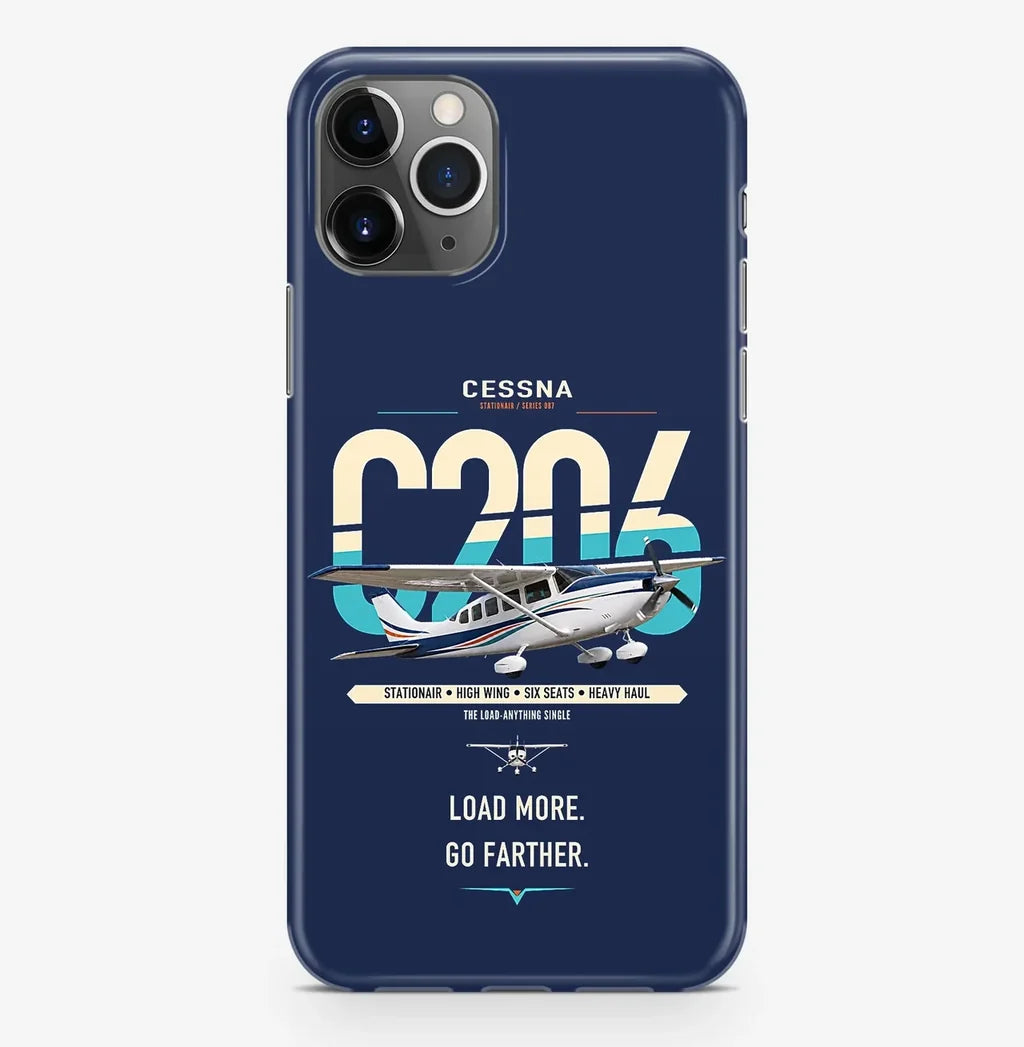 Cessna 206 Stationair design on navy blue magsafe iphone case, for iPhone Pro Max