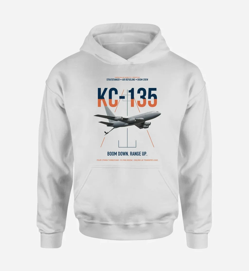 KC-135 STRATOTANKER design on white double-side hoodie, single-side print