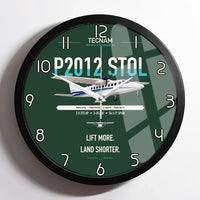 Thumbnail for Tecnam P2012 STOL design on dark green framed wall clock