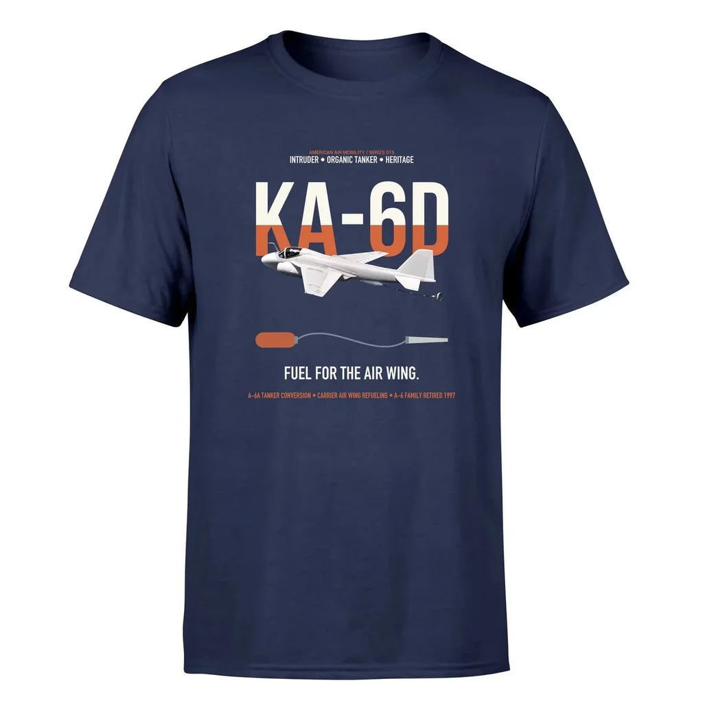KA-6D Intruder design on navy blue double-side t-shirt, single-side print