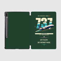 Thumbnail for Boeing 737 MAX 8 design on dark green samsung tablet tablet case