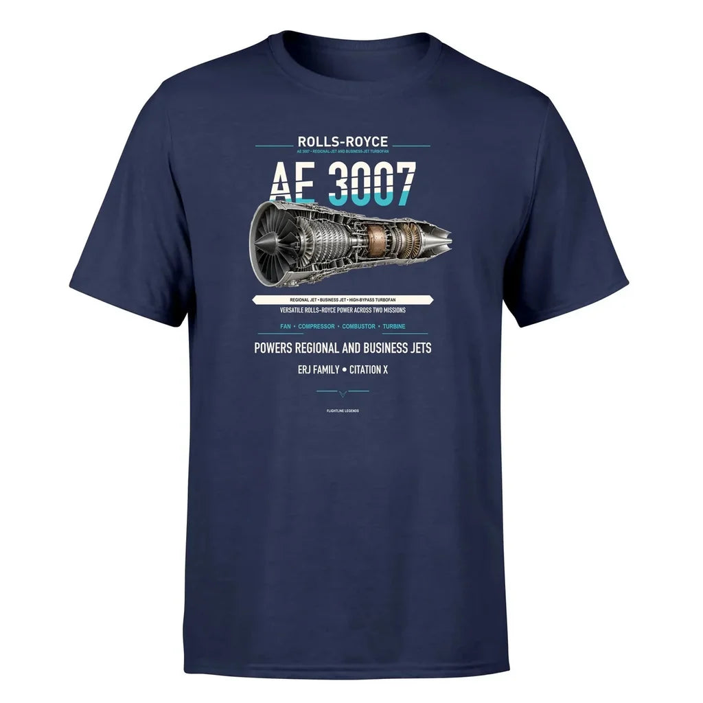 AE 3007 design on navy blue single side