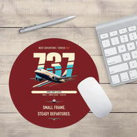 Thumbnail for Boeing 737-500 Classic design on dark red round mouse pad