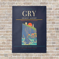 Thumbnail for Grimsey Airport GRY - Canvas No Frame - Navy Blue