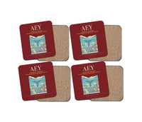 Thumbnail for Akureyri Airport AEY Coaster 4-Pieces-Set - Dark Red