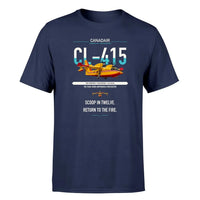 Thumbnail for Canadair CL-415 design on navy blue t-shirt, single-side print